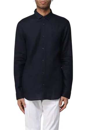 Armani Exchange Heren, Overhemden, Blauw, Maat: S Linnen