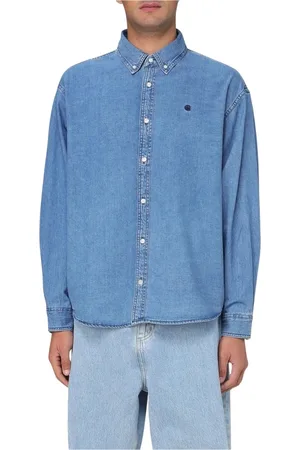 Carhartt Heren, Overhemden, Blauw, Maat: M Katoen