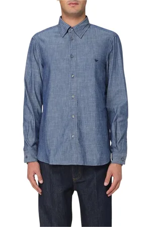 Emporio Armani Heren, Overhemden, Blauw, Maat: L Denim