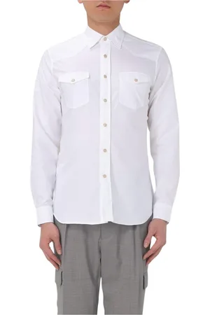 LARDINI Heren, Overhemden, Wit, Maat: 2XL Katoen