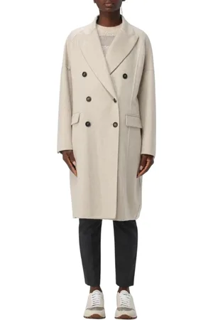 Brunello Cucinelli Dames, Mantels, Grijs, Maat: S Wol