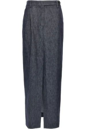 Brunello Cucinelli Dames, Rokken, Blauw, Maat: XS Katoen