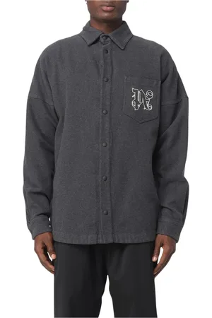Palm Angels Heren, Jassen, Grijs, Maat: S Flanel
