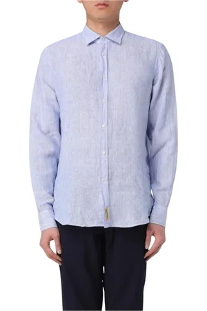 B.D.BAGGIES Heren, Overhemden, Blauw, Maat: S Linnen