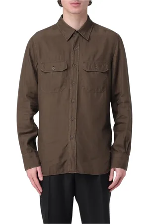 Tom Ford Heren, Overhemden, Bruin, Maat: 3XL Katoen
