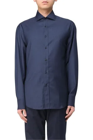 Brunello Cucinelli Heren, Overhemden, Blauw, Maat: L Katoen