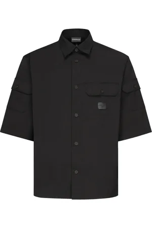 Emporio Armani Heren, Overhemden, Zwart, Maat: L