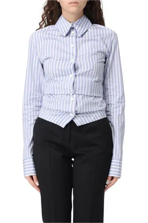 The Attico Dames, Blouses & Shirts, Blauw, Maat: 2XS Katoen
