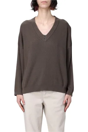 Brunello Cucinelli Dames, Truien, Bruin, Maat: L Kasjmier