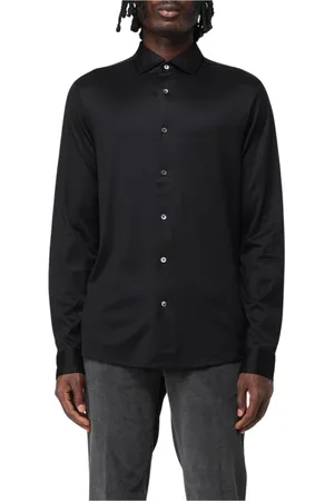 Emporio Armani Heren, Overhemden, Zwart, Maat: L