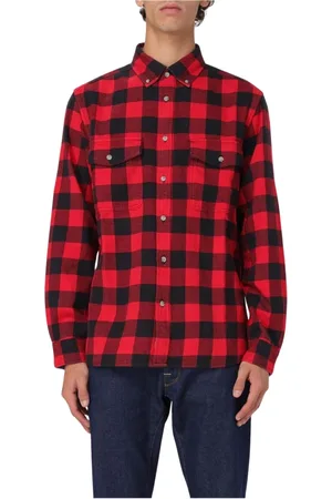 Woolrich Heren, Overhemden, Rood, Maat: M Flanel