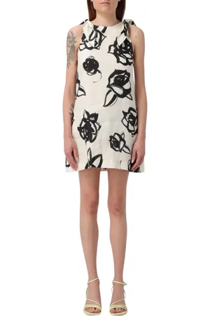Msgm Dames, Jurken, Zwart, Maat: XS Linnen