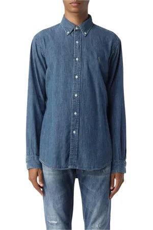 Ralph Lauren Heren, Overhemden, Blauw, Maat: M Denim