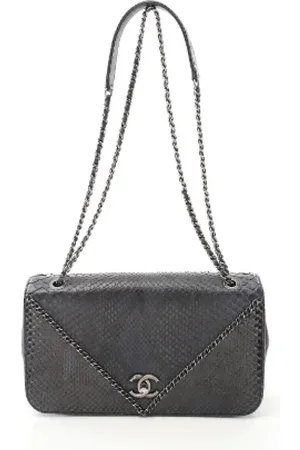 CHANEL Dames, Pre-owned, Blauw, Maat: ONE Size Leer
