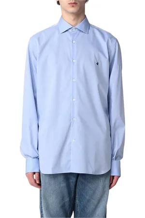 BROOKSFIELD Heren, Overhemden, Blauw, Maat: M Katoen