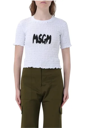 Msgm Dames, Tops, Wit, Maat: M Katoen