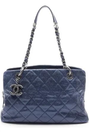 CHANEL Dames, Pre-owned, Blauw, Maat: ONE Size Leer