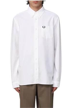 Fred Perry Heren, Overhemden, Wit, Maat: L Katoen