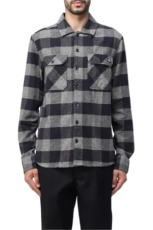 Dickies Heren, Overhemden, Grijs, Maat: XL Flanel