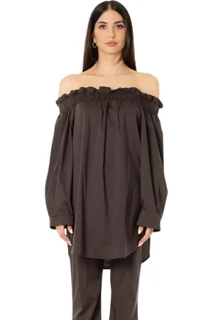 LIVIANA CONTI Dames, Blouses & Shirts, Bruin, Maat: L Katoen