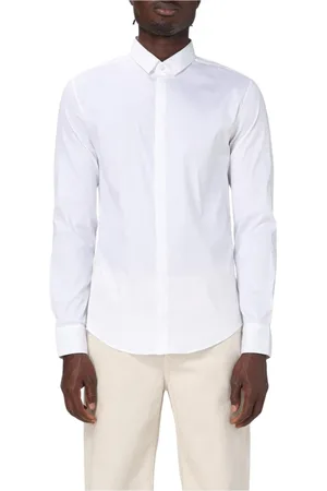 Emporio Armani Heren, Overhemden, Wit, Maat: L Katoen
