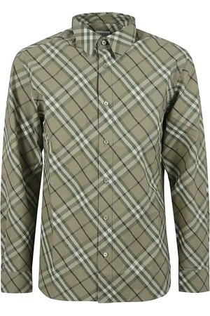 Burberry Heren, Overhemden, Groen, Maat: M Katoen