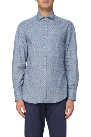 Brunello Cucinelli Heren, Overhemden, Blauw, Maat: M Denim