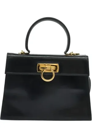 Salvatore Ferragamo Dames, Pre-owned, Zwart, Maat: ONE Size Leer