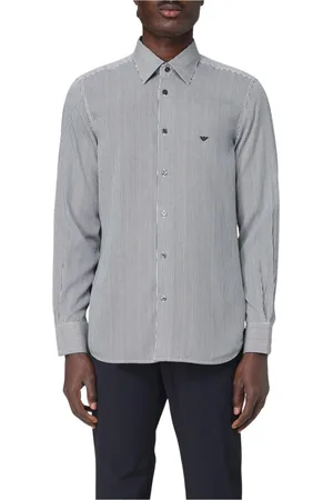 Emporio Armani Heren, Overhemden, Blauw, Maat: XL Zijde
