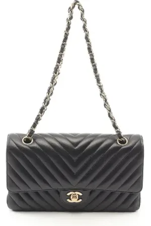 CHANEL Dames, Pre-owned, Zwart, Maat: ONE Size Leer