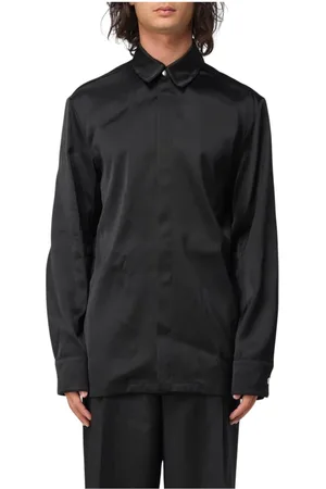 Jil Sander Heren, Overhemden, Zwart, Maat: L Zijde