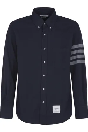 Thom Browne Heren, Overhemden, Blauw, Maat: L Flanel