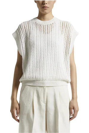 PESERICO SIGN Dames, Truien, Wit, Maat: 3XS Katoen