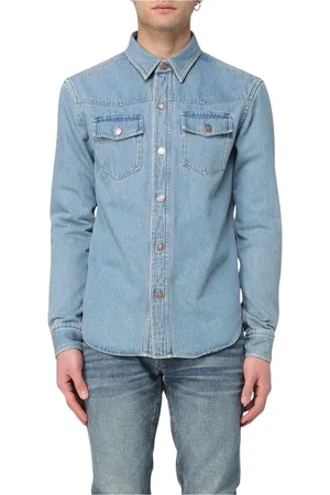Tom Ford Heren, Overhemden, Blauw, Maat: L Denim