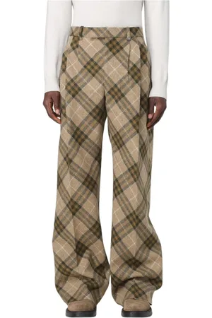 Burberry Heren, Broeken, Groen, Maat: M Wol