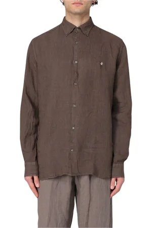 BROOKSFIELD Heren, Overhemden, Bruin, Maat: 4XL Linnen