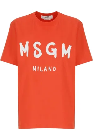 Msgm Dames, Tops, Oranje, Maat: XS Katoen