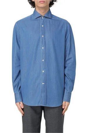 Brunello Cucinelli Heren, Overhemden, Blauw, Maat: S