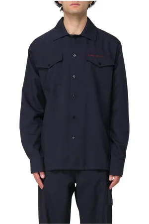 Marni Heren, Overhemden, Blauw, Maat: L Wol