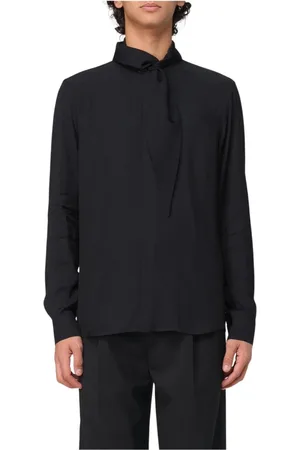 Emporio Armani Heren, Overhemden, Zwart, Maat: L Leer