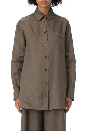 Max Mara Dames, Blouses & Shirts, Groen, Maat: M Linnen