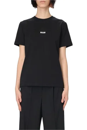 Msgm Dames, Tops, Zwart, Maat: M Katoen