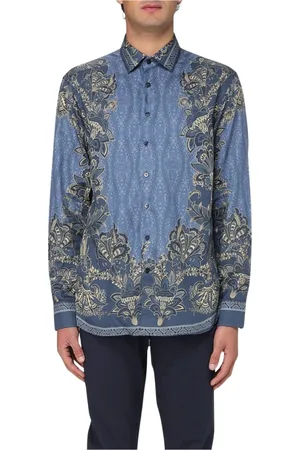 Etro Heren, Overhemden, Blauw, Maat: XL Zijde