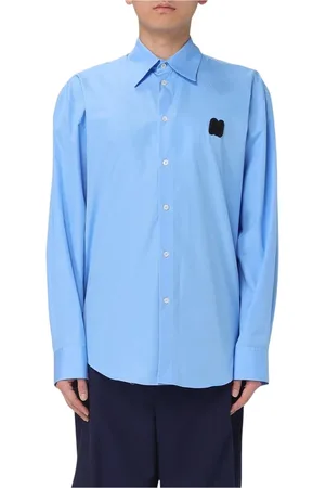 Msgm Heren, Overhemden, Blauw, Maat: 3XS Katoen
