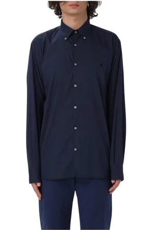 BROOKSFIELD Heren, Overhemden, Blauw, Maat: M Katoen