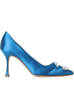 Manolo Blahnik Dames, Schoenen, Blauw, Maat: 35 EU Satijn