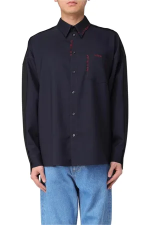 Marni Heren, Overhemden, Blauw, Maat: XL Zijde