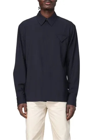 Bottega Veneta Heren, Overhemden, Blauw, Maat: L Leer