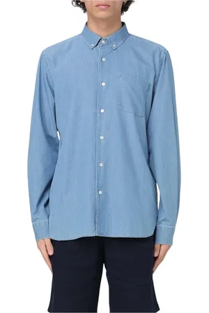 Woolrich Heren, Overhemden, Blauw, Maat: S Denim