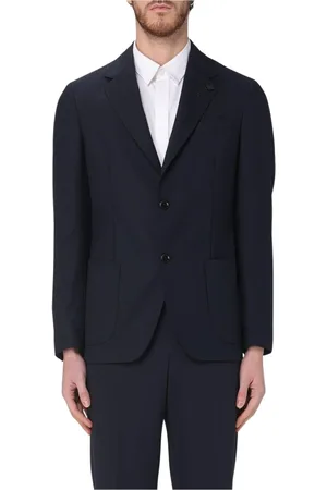 LARDINI Heren, Jassen, Blauw, Maat: 2XL Leer